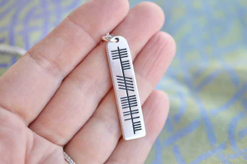 The Ogham 'Saoirse' Freedom Stone Sterling Silver Necklace