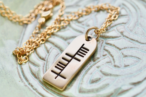 The Ogham 'Athas' Joy Stone Yellow Bronze Necklace