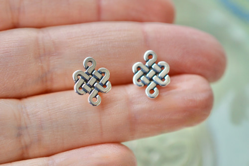 Eternity Knot Sterling Silver Stud Earrings