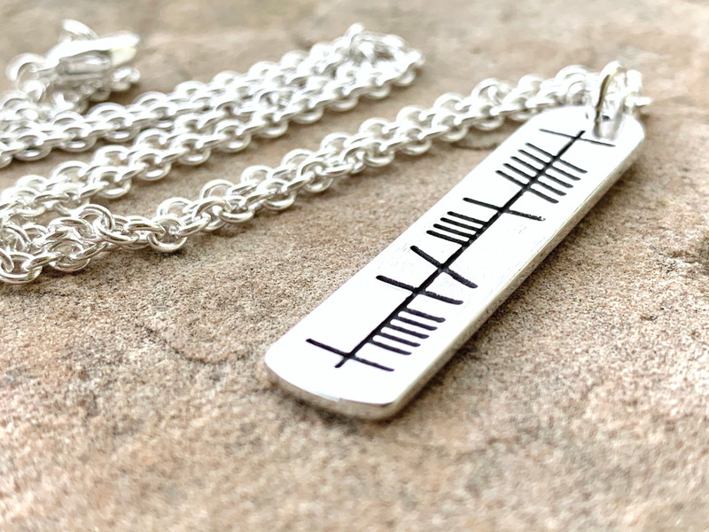 The Ogham 'Anam Cara' Soul Mate Stone Sterling Silver Necklace