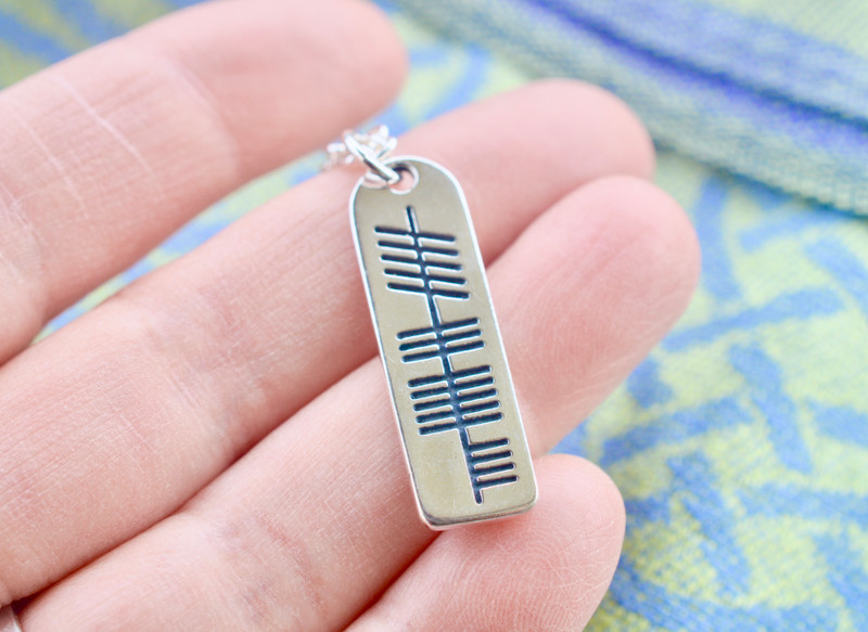 The Ogham 'Siúr' Sister Stone Sterling Silver Necklace