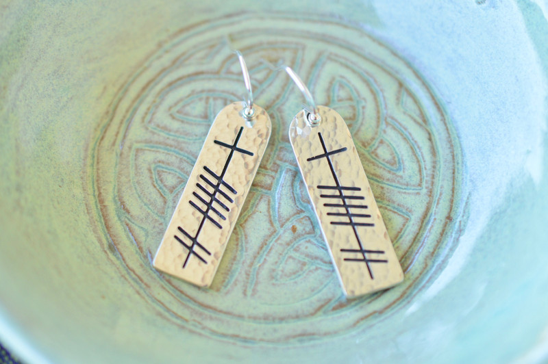 The Ogham 'Grá' Love Stone Sterling Silver Earrings