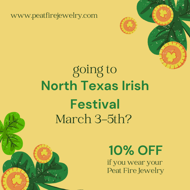 10% off all purchases at the North Texas Irish Festival!