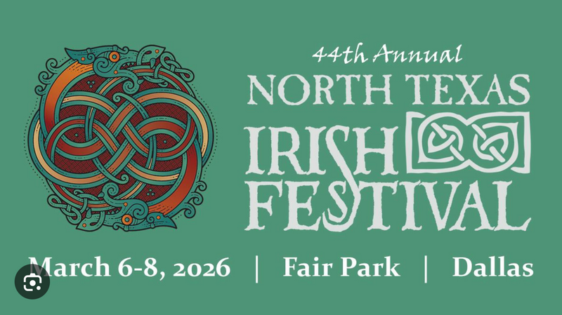 Join Us at North Texas Irish Festival March 6-8th in Dallas!