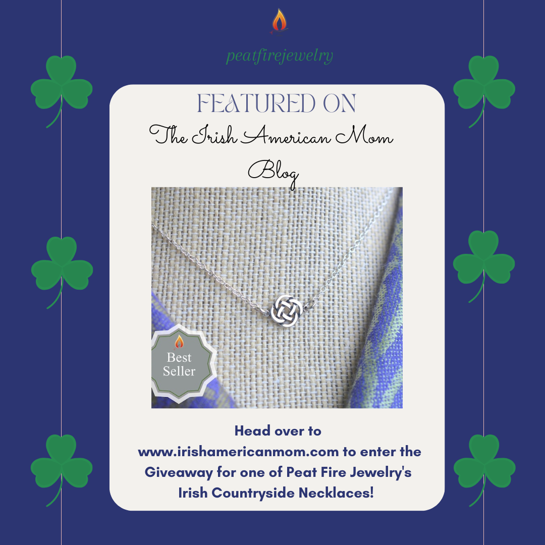Peat Fire Jewelry Giveaway featured on the Irish American Mom Blog!