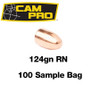 CamPro - .356 9mm/38Super - 124gn - Round Nose - 100 Sample Bag