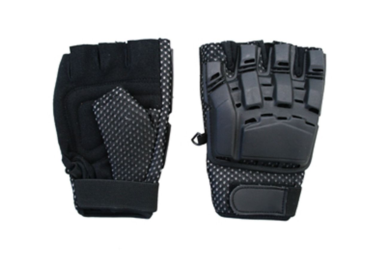 Glove - Plastic Back - 1/2 Finger - Large