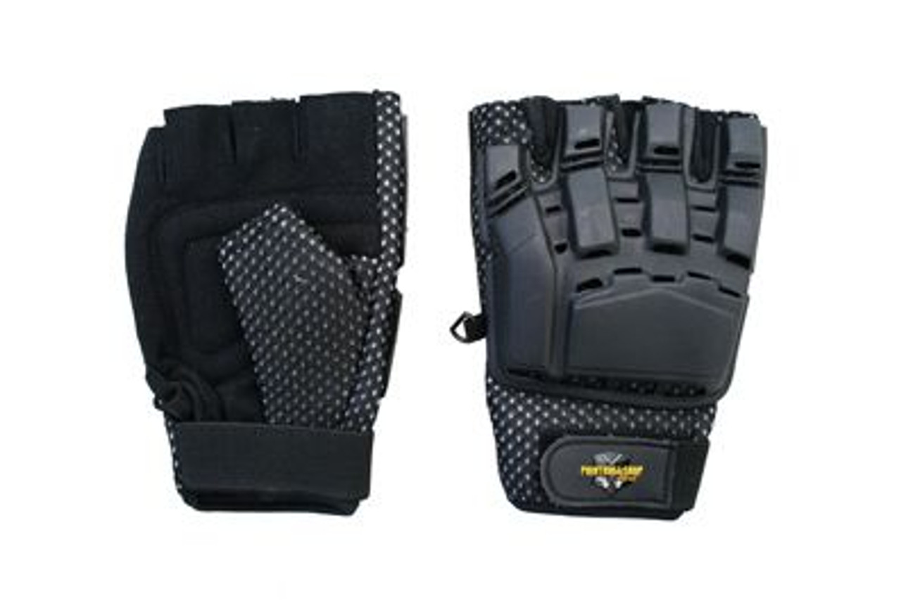 Glove - Plastic Back - 1/2 Finger - XL