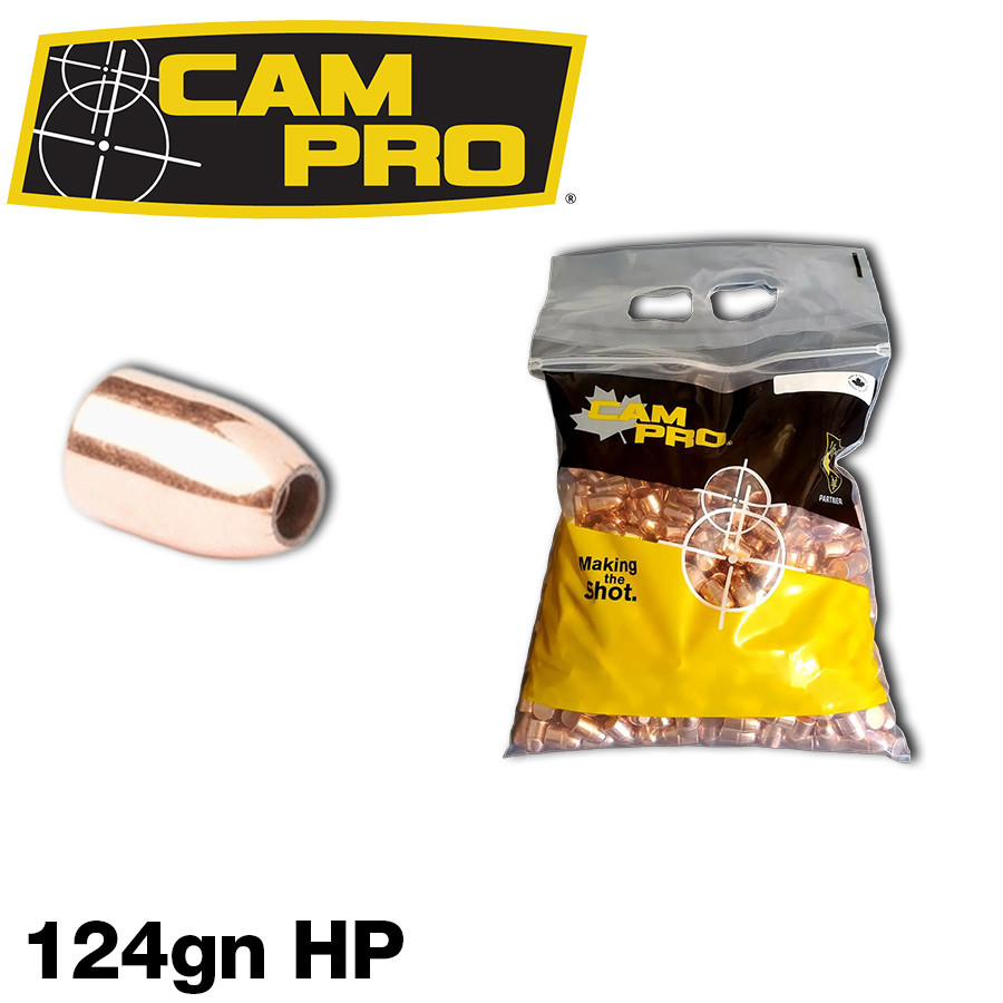 CamPro - .356 9mm/38 Super - 124gn - HP - 500 Count