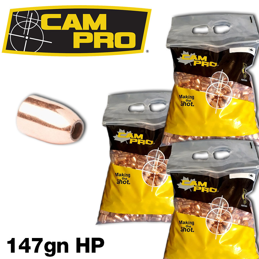 CamPro - .356 9mm/38 Super - 147gn - HP - 1500 Count