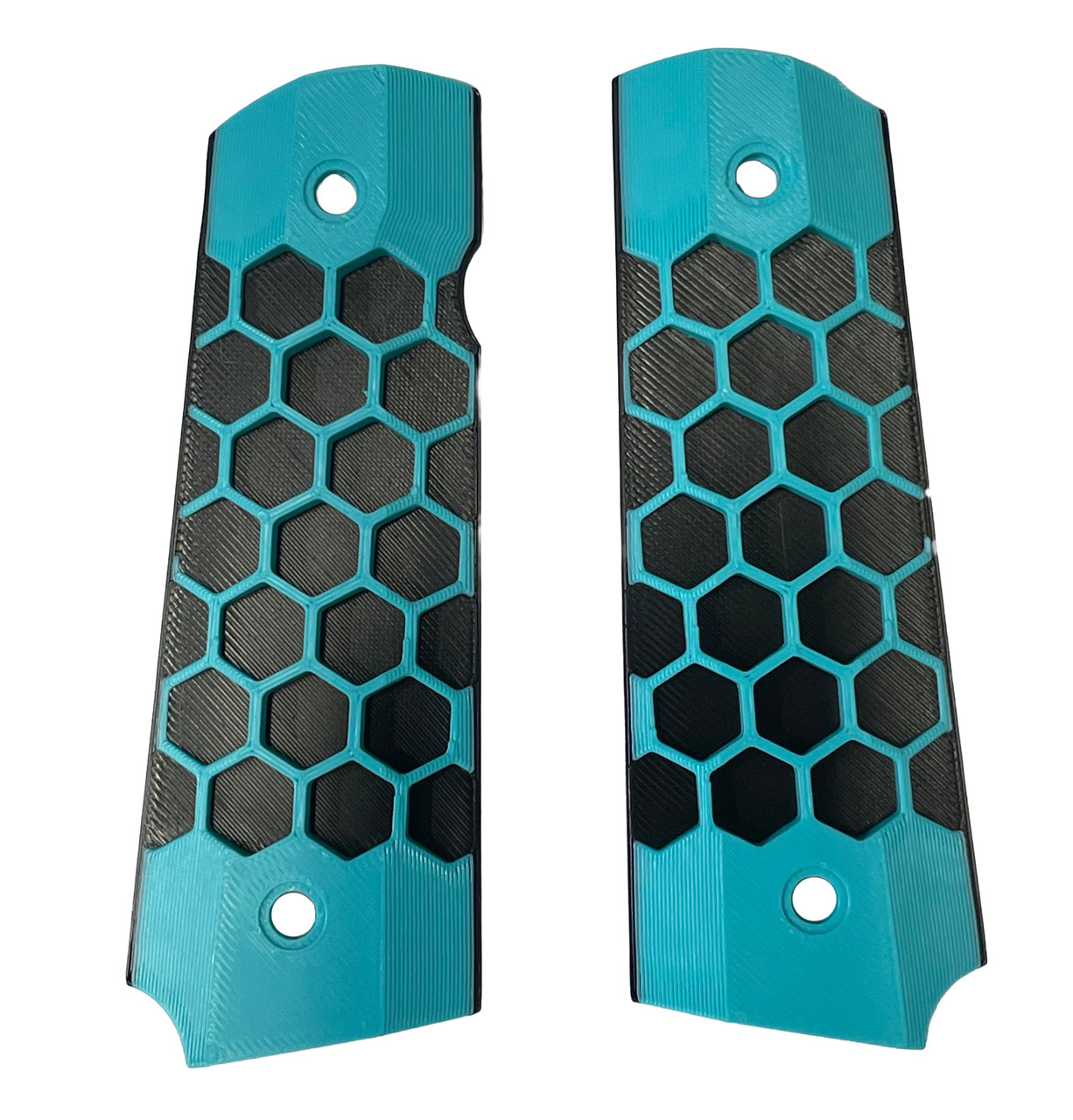 Paintballshop - 45 Grip Panels - Hex - Black/Turquoise