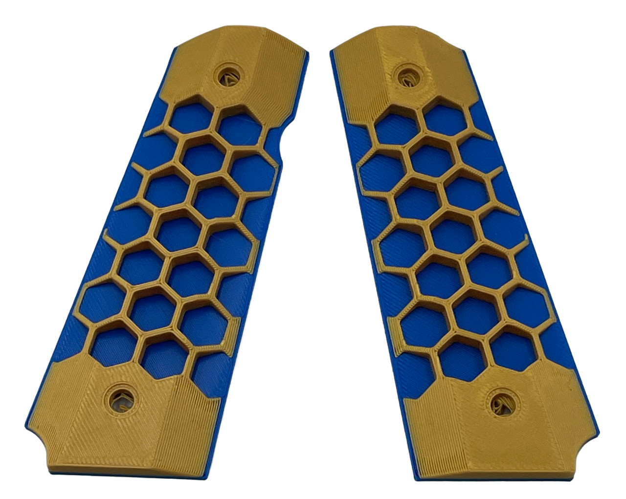 Paintballshop - 45 Grip Panels - Hex - Blue/Gold