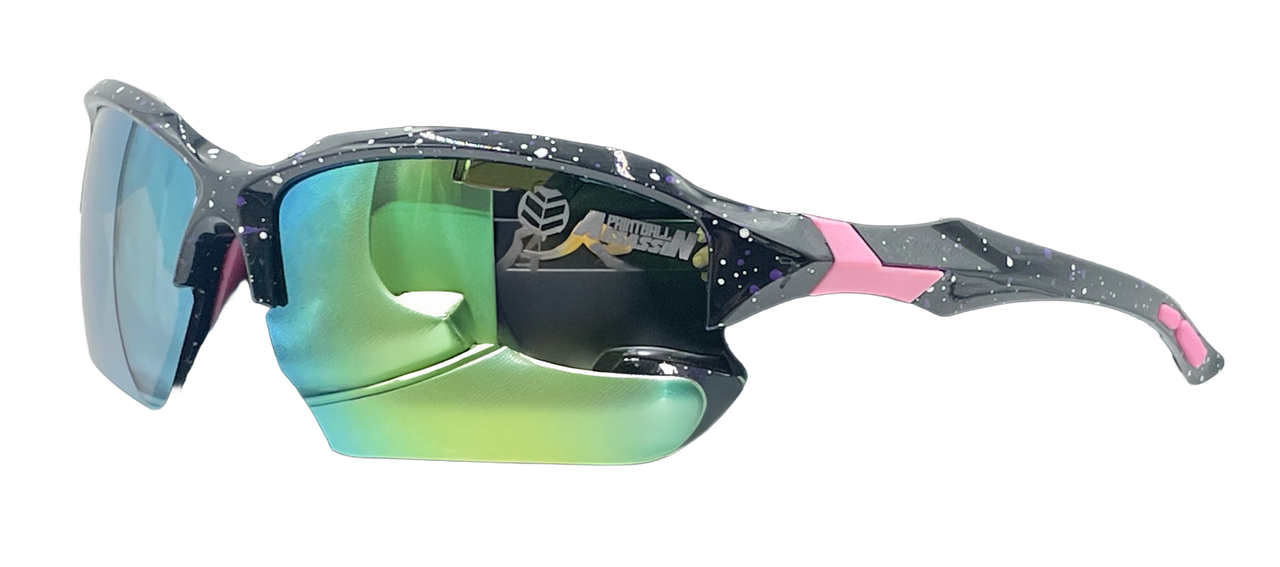 Paintball Assassin - Blade Glasses - Pink Galaxy Frame - Gold Mirror