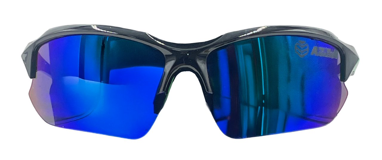 Paintball Assassin - Blade Glasses - Black/Green Frame - Blue Mirror