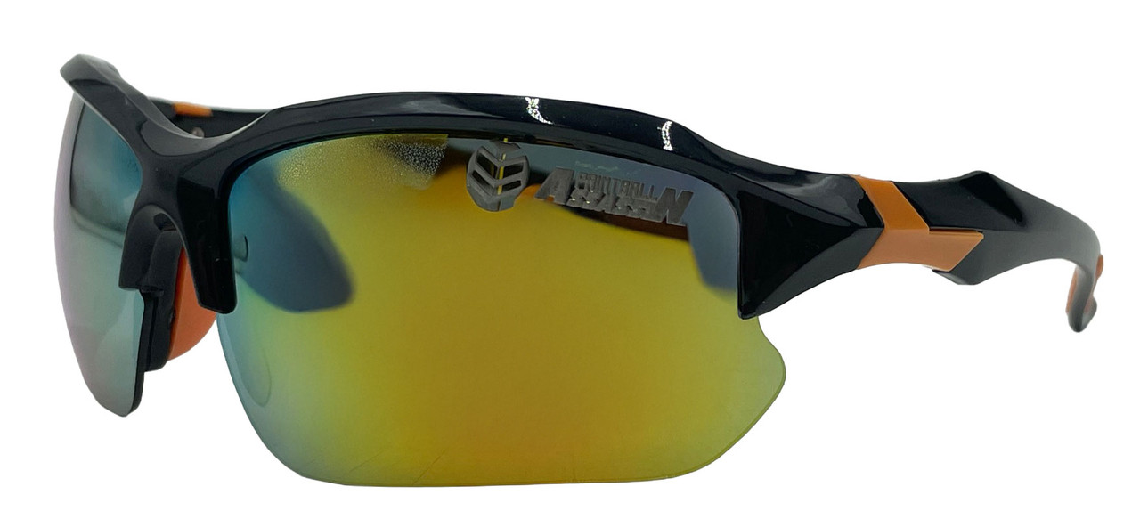 Paintball Assassin - Blade Glasses - Black/Orange Frame - Gold Mirror