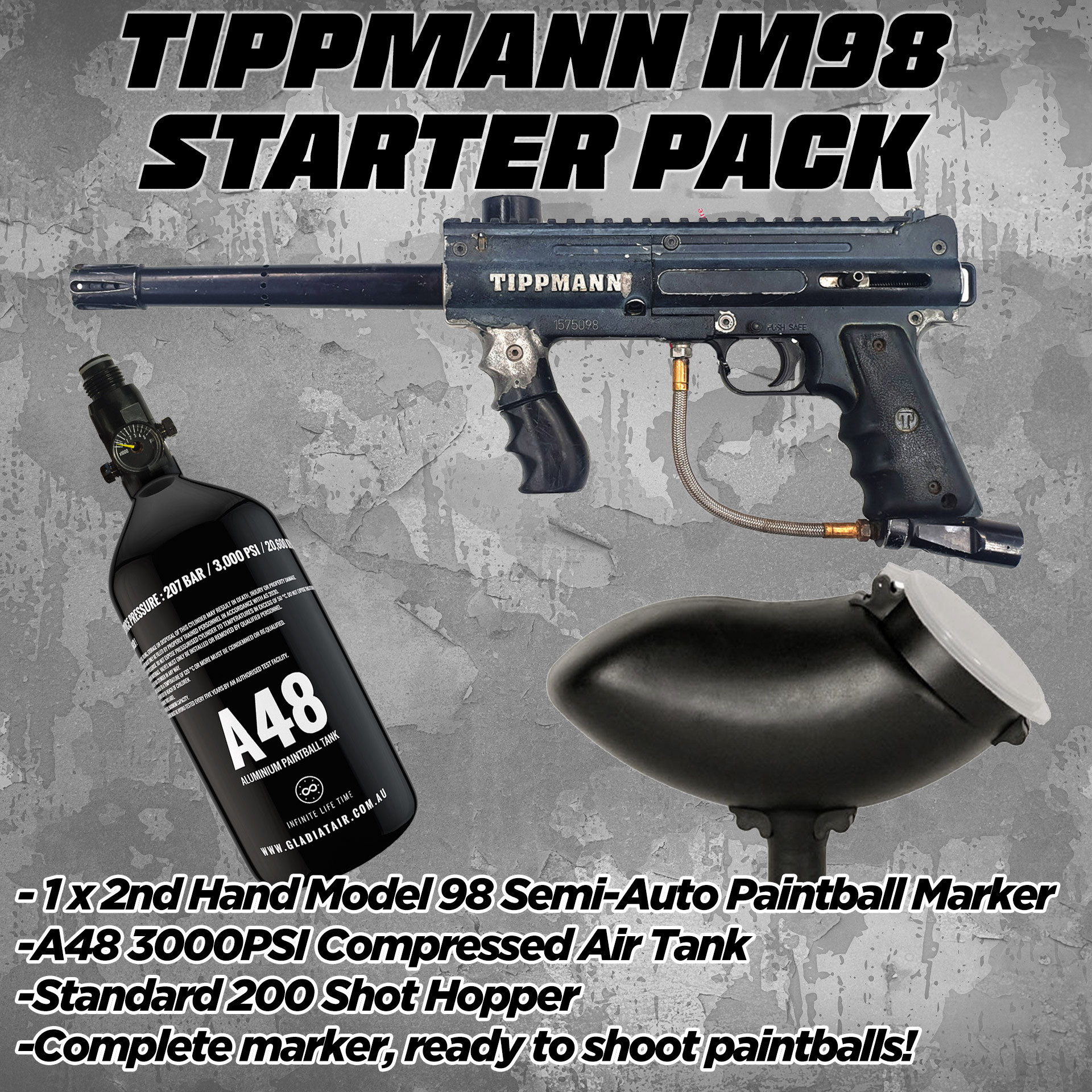 Tippmann M98 Package - Starter Package - Paintballshop.com