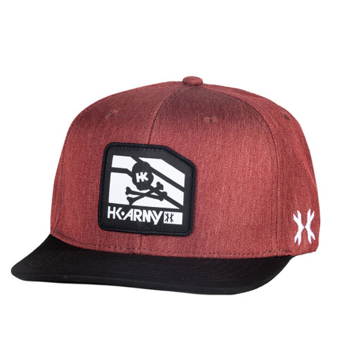 HK - Snapback Hat - Clip - Black/Burgandy