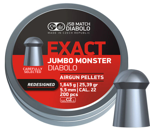 JSB - Diabolo - Exact Jumbo Monster Redesigned - .22Cal - 25.39gr - 200count