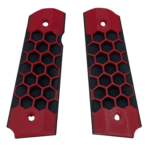 Paintballshop - 45 Grip Panels - Hex - Black/Red