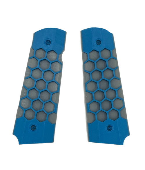 Paintballshop - 45 Grip Panels - Hex - Grey/Light Blue