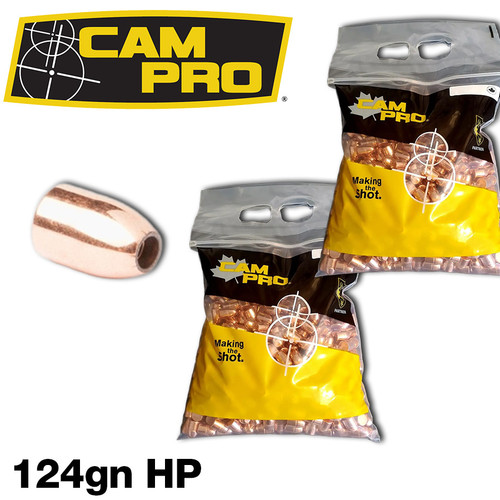 CamPro - .356 9mm/38 Super - 124gn - HP - 1000 Count