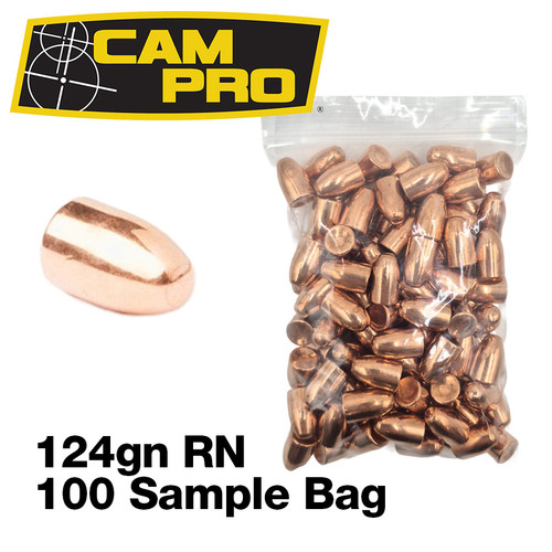 CamPro - .356 9mm/38Super - 124gn - Round Nose - 100 Sample Bag