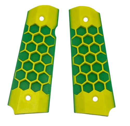 Paintballshop - 45 Grip Panels - Hex - Green/Yellow
