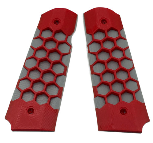 Paintballshop - 45 Grip Panels - Hex - Grey/Red