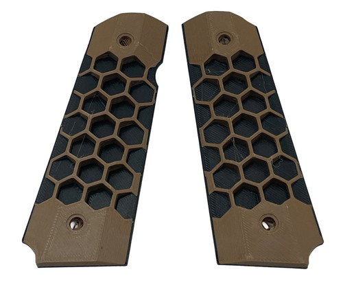 Paintballshop - 45 Grip Panels - Hex - Black/Brown