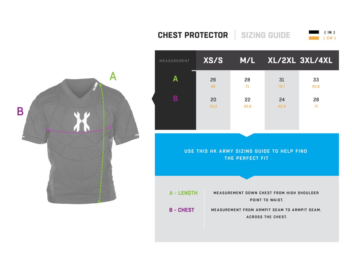 Sizing Charts - Infamous Paintball