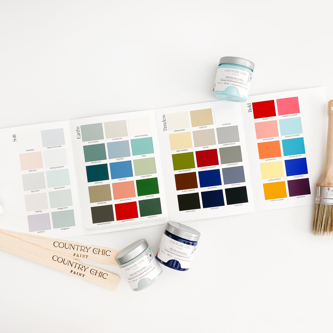 Oscuro cáscara Asimilar Paint Color Card - Swatches of All 50 Furniture Paint Colors - Country Chic  Paint