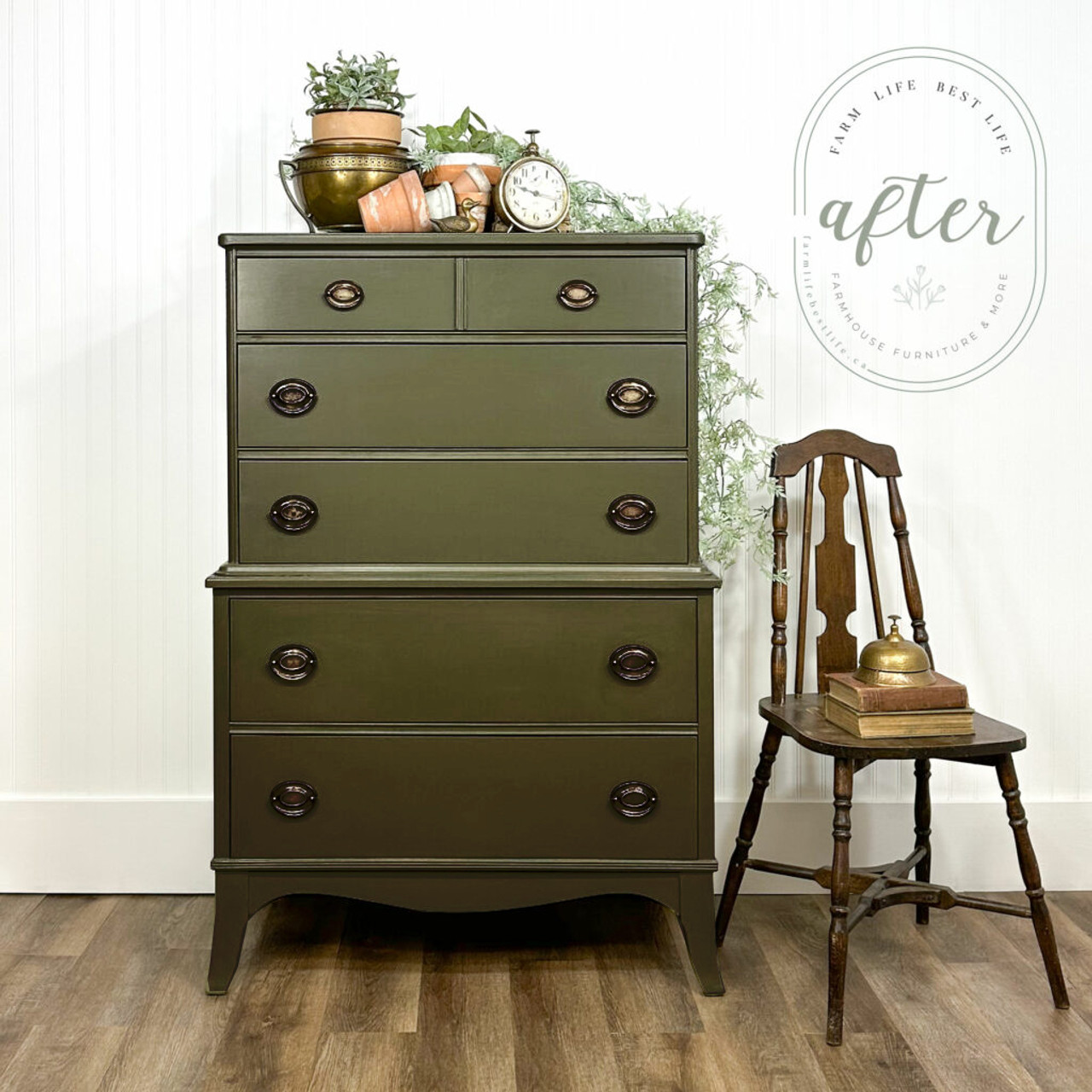 Bold Olive Green Furniture Paint