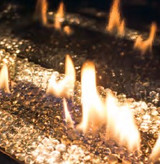 halogen light kit burning in fireplace