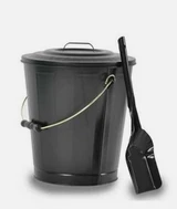 Round Ash Bucket with Shovel