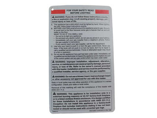 Warning Plate (J3658)