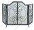 Screen 3-Fold with Two Arched Doors Scroll Design - Black Wrought Iron Screen 3-Fold with Two Arched Doors Scroll Design - Black Wrought Iron