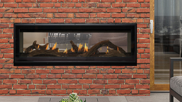 Callaway see thru fireplace with Beach Accent Media