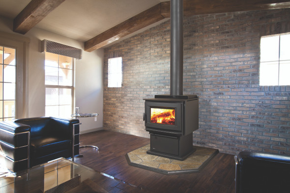 F5200 wood stove in living room