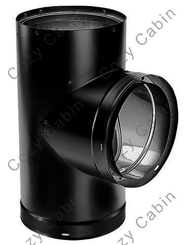 Black Double-Wall Tee with Clean-Out Cap