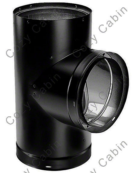 Black Double-Wall Tee with Clean-Out Cap