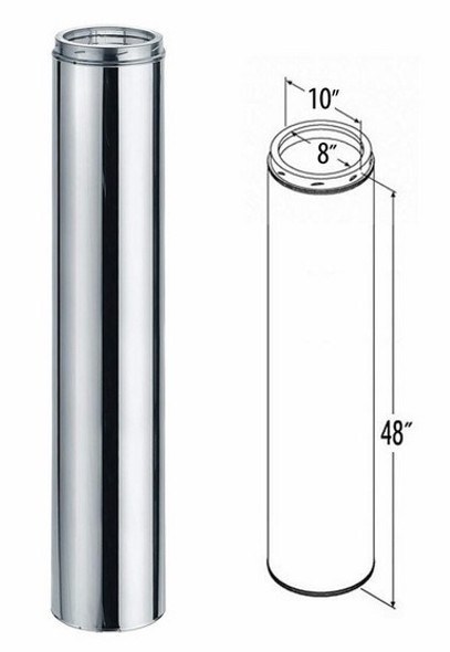 Stainless Steel 48 Inch Length Double Wall Pipe with Carton Fiber