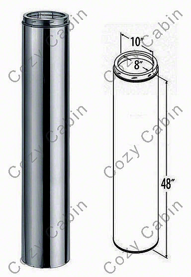 Stainless Steel 48 Inch Length Double Wall Pipe with Carton Fiber