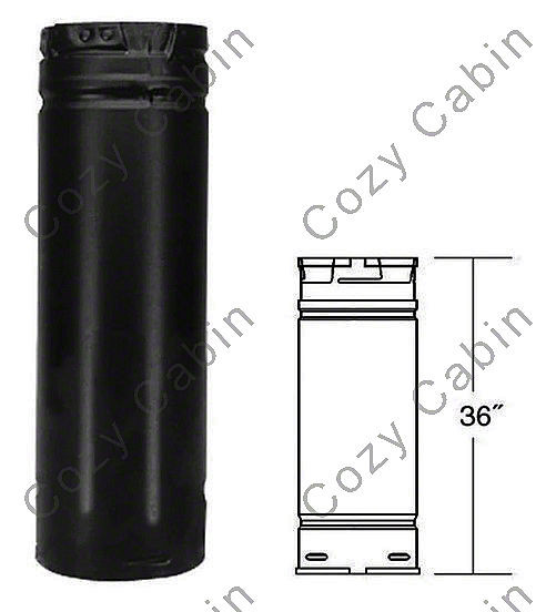 Black 36 Inch Straight Length Pipe