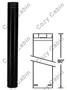 Black 60 Inch Straight Length Pipe