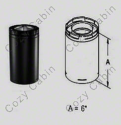 6 inch Length Black Stove Pipe