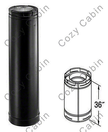 36 inch Length Black Stove Pipe