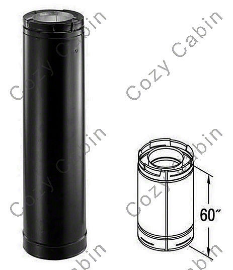 60 inch Length Black Stove Pipe