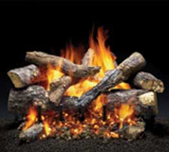 Grand Oak log set burning