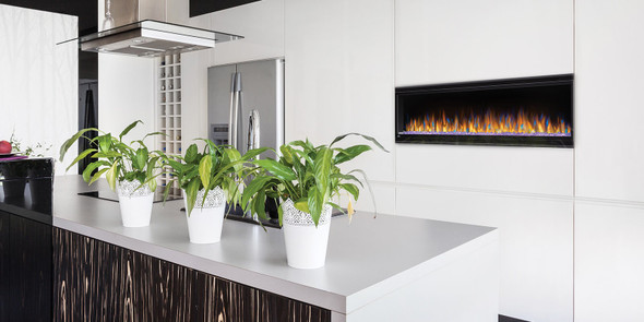 Alluravision Slimline electric fireplace in kitchen