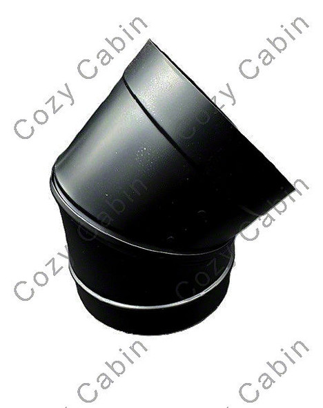 45 degree black single wall elbow